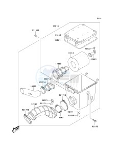 KSF 400 A [FX400] (A6F) A6F drawing AIR CLEANER