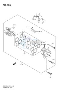 GSF650 (E21) Bandit drawing FRONT CALIPER (GSF650SUAL1 E21)