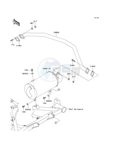 KAF 400 A [MULE 610 4X4] (A6F-AF) A9F drawing MUFFLER-- S- -