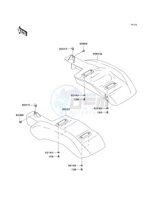 KAF 400 A [MULE 610 4X4] (A6F-AF) A9F drawing REAR FENDER-- S- -