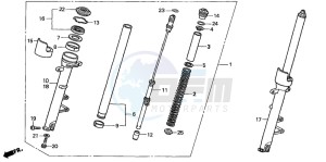 CB900F 919 drawing FRONT FORK (CB900F4/5/6/7)