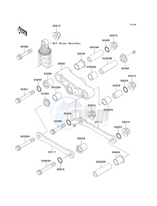 EX 500 D [NINJA 500R] (D6F-D9F) D8F drawing REAR SUSPENSION