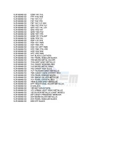 VLR1800 (E2) drawing * COLOR CHART *