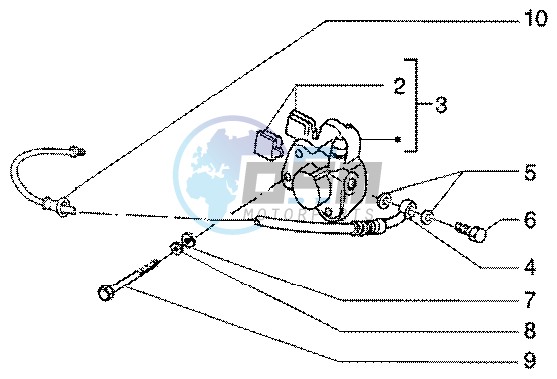 Front brake piping-front brake caliper