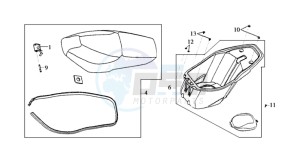 SHARK 50 E2 drawing BUDDYSEAT - HELMET BOX