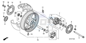 CB600F9 France - (F / CMF) drawing REAR WHEEL