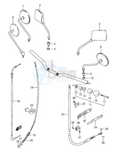 GS125 (E1) drawing HANDLEBAR - FRONT CABLE (GS125Z D)