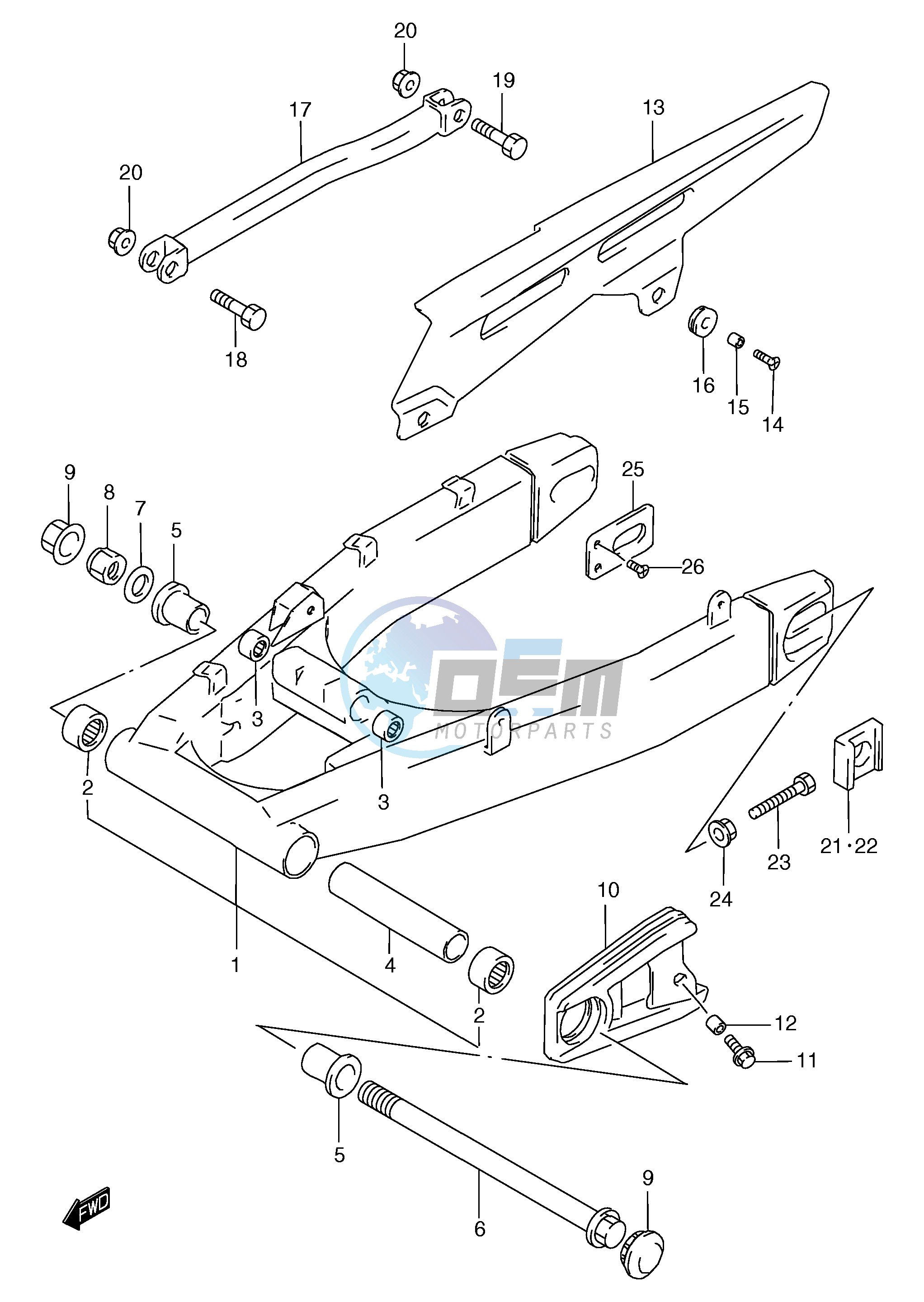 REAR SWINGING ARM (GSF1200SAV SAW SAX SAY)