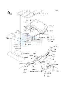 KVF 750 E [BRUTE FORCE 750 4X4I NRA OUTDOORS] (E8F-E9FA) E9FA drawing REAR FENDER-- S- -