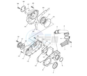 XP T-MAX BLACK MAX-NIGHT MAX 500 drawing CRANKCASE COVER  RIGHT