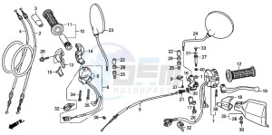 XL1000V drawing HANDLE LEVER/SWITCH/CABLE