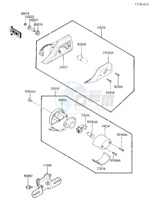 EX 250 E [NINJA 250R] (E1-E2) [NINJA 250R] drawing TAILLIGHT