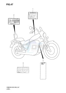 VS800 (E3-E28) INTRUDER drawing WARNING LABEL