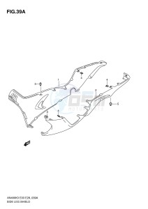 AN400 (E3-E28) Burgman drawing SIDE LEG SHIELD (MODEL K4,AN400K5 K6)