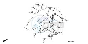 XL1000V9 Europe Direct - (ED) drawing FRONT FENDER