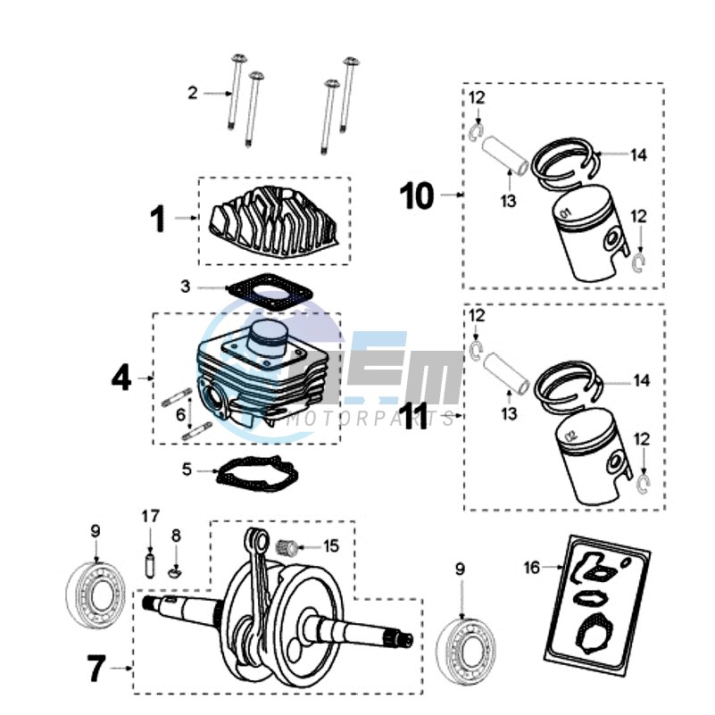 CRANKSHAFT AND CYLINDER