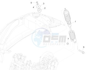 Primavera 50 4T-2V 25 kmh (EMEA) drawing Rear suspension - Shock absorber/s