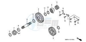 CRF250R9 Australia - (U / BLA) drawing KICK STARTER SPINDLE