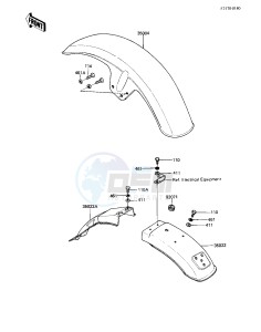 KZ 550 M [LTD SHAFT] (M1) [LTD SHAFT] drawing FENDERS