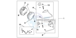 VFR8009 Australia - (U / MME) drawing 35 LITRE PANNIER KIT SWORD SILVER MET