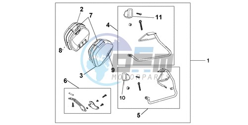 35 LITRE PANNIER KIT SWORD SILVER MET