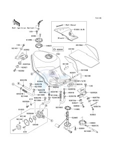 ZX 1100 D [NINJA ZX-11] (D1-D3) [NINJA ZX-11] drawing FUEL TANK -- ZX1100-D3- -