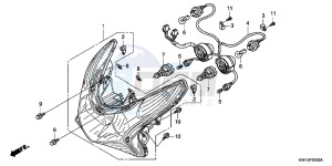 WW125D PCX125 - WW125 UK - (E) drawing HEADLIGHT