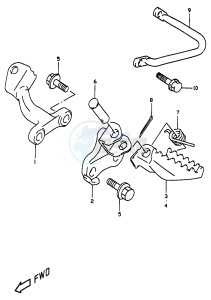 DR350 (V-W-X) drawing FOOTREST