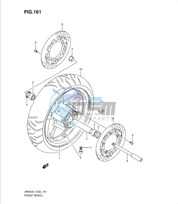 FRONT WHEEL (AN650L1 E19)