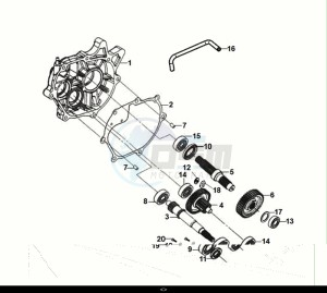 FIDDLE IV 125 (XG12WW-IT) (E5) (M1) drawing MISSION CASE-DRIVE SHAFT