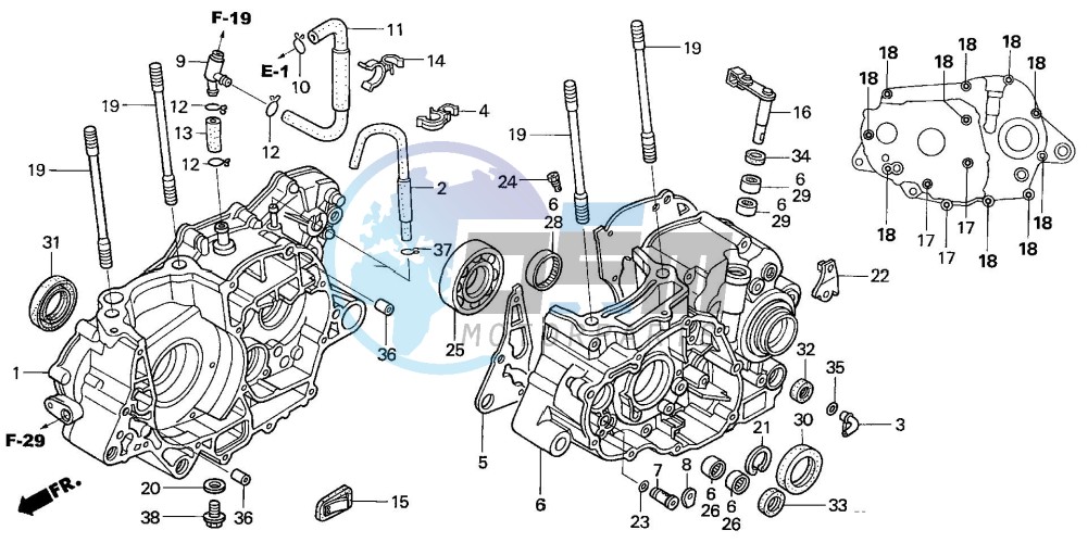 CRANKCASE (TRX450R4,5)