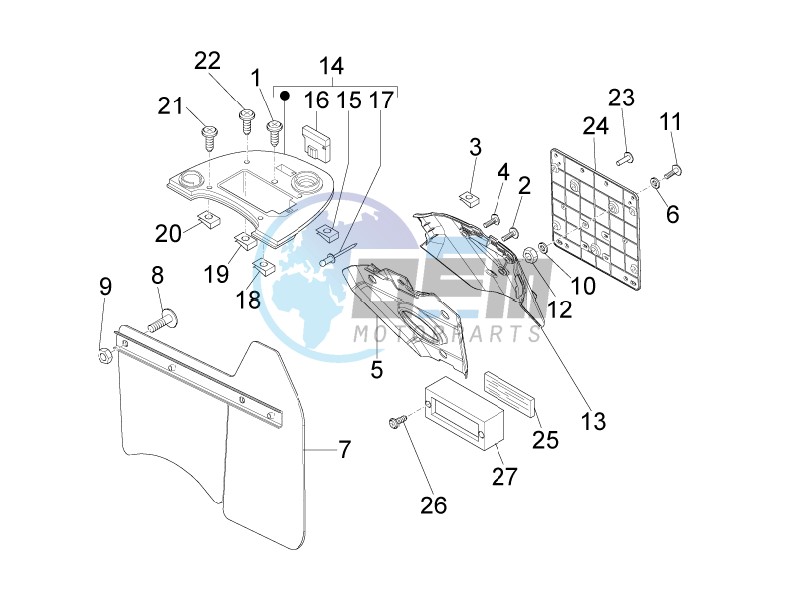 Rear cover - Splash guard