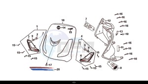 FIDDLE II 50 (25 KM/H) (AF05W4-NL) (E4) (L8-M0) drawing FRONT COVER FRONT INNER BOX