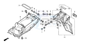 CBF600SA drawing REAR FENDER (CBF600S8/SA8/N8/NA8)