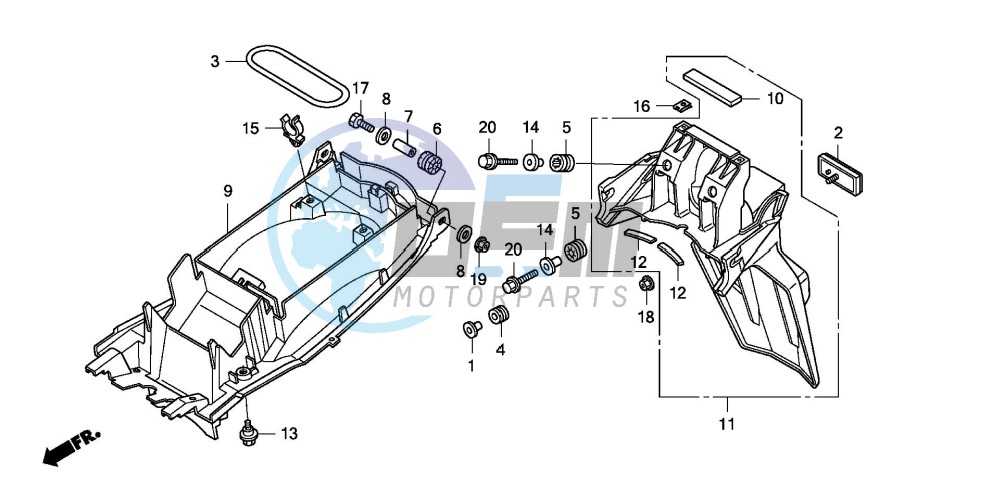 REAR FENDER (CBF600S8/SA8/N8/NA8)