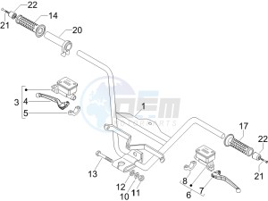 Nexus 250 e3 drawing Handlebars - Master cilinder