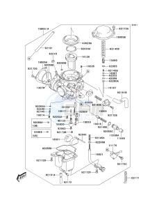 KSF 400 A [FX400] (A6F) A6F drawing CARBURETOR