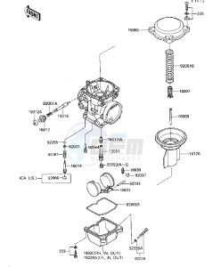 ZG 1000 A [CONCOURS] (A4-A6 A4 ONLY CAN) [CONCOURS] drawing CARBURETOR PARTS