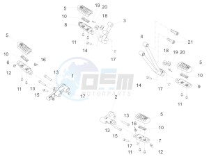 V7 III Anniversario 750 e4 (NAFTA) drawing Foot rests