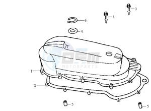 JET SPORT X R 50 drawing CRANKCASE COVER LEFT