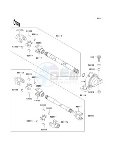 KAF 950 B [MULE 3010 DIESEL 4X4] (B1) [MULE 3010 DIESEL 4X4] drawing DRIVE SHAFT-PROPELLER