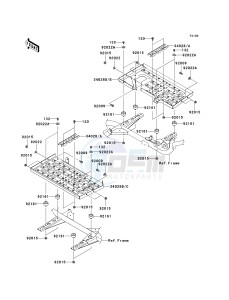 KVF 360 A [PRAIRIE 360 4X4] (A6F-A9F) A8F drawing FOOTRESTS