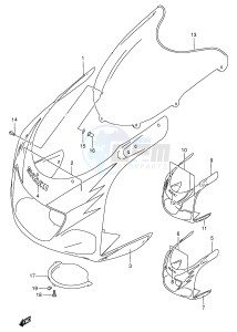 GSX-R750 (E2) drawing COWLING BODY (MODEL T)