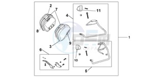 VFR800A9 UK - (E / ABS MME) drawing 35 LITRE PANNIER KIT SWORD SILVER MET