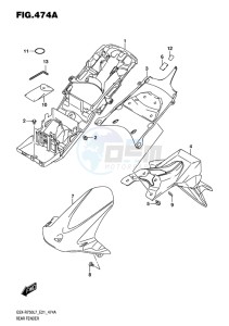 GSX-R750 EU drawing REAR FENDER