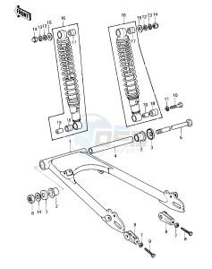 KZ 250 D [KZ250] (D1) [KZ250] drawing SWING ARM_SHOCK ABSORBERS -- 80 D1- -