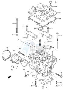 SV1000 (E2) drawing REAR CYLINDER HEAD