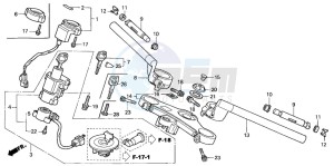 CBR1100XX SUPER BLACKBIRD drawing HANDLE PIPE/TOP BRIDGE (X/Y/1/2/3/4)