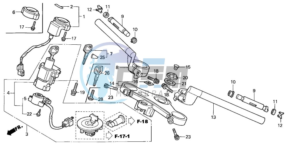 HANDLE PIPE/TOP BRIDGE (X/Y/1/2/3/4)