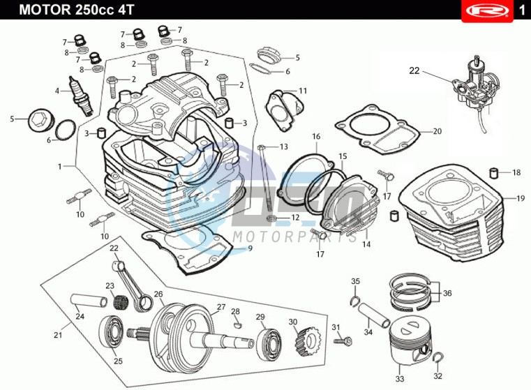 CYLINDER HEAD - CAMSHAFT - CYLINDER - CARBURETOR